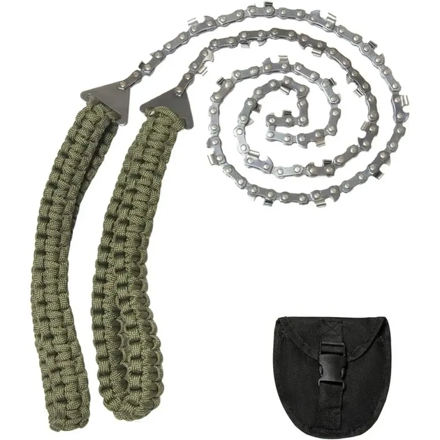 Пила ручна по дереву ланцюгова туристична BaseCamp Paracord Saw Black (100050505) - зображення 3