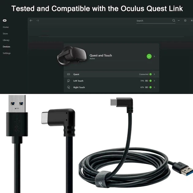 Кабель Oculus Link для Oculus Quest 1/2/3, USB Type-C, 3 метров, черный ( Артикул: А000030 ) - Фото 6 Кабель Oculus Link для Oculus Quest 1/2/3, USB Type-C, 3 метров, черный ( Артикул: А000030 ) - изображение 6