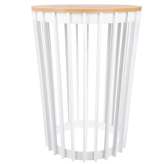 Stolik kawowy Kadax K12545 Aytre okrągły z ażurową konstrukcją 40 cm Biały (5906638323076) - obraz 3