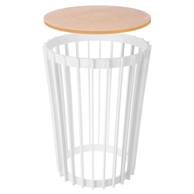 Stolik kawowy Kadax K12545 Aytre okrągły z ażurową konstrukcją 40 cm Biały (5906638323076) - obraz 5