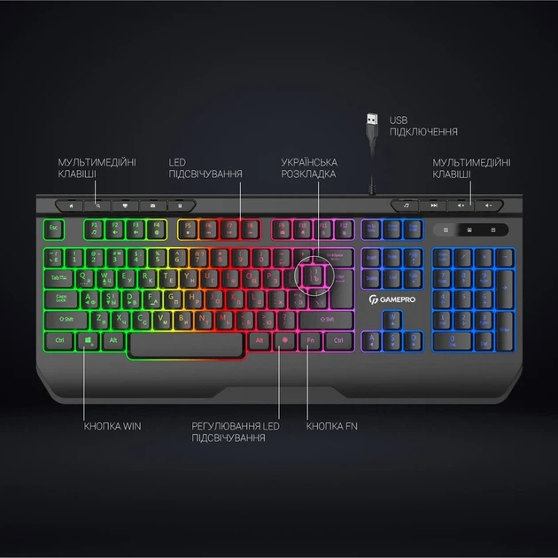 Клавіатура дротова GamePro GK550 - зображення 6