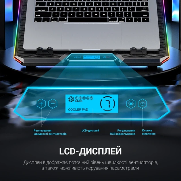 Підставка для охолодження ноутбука GamePro (CP890) - Фото 13 Підставка для охолодження ноутбука GamePro (CP890) - изображение 13