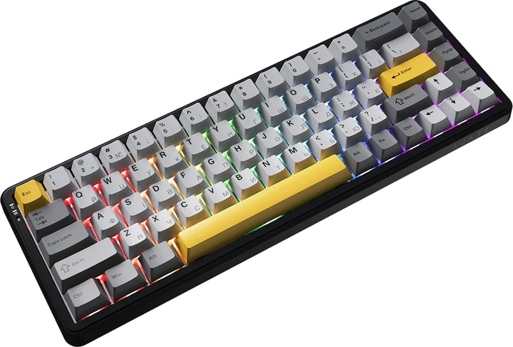 Дротова магнітна клавіатура Ajazz AK680 MAX Magnetic switches Black Gray Yellow (AK680-M-BGY-AW) - изображение 2