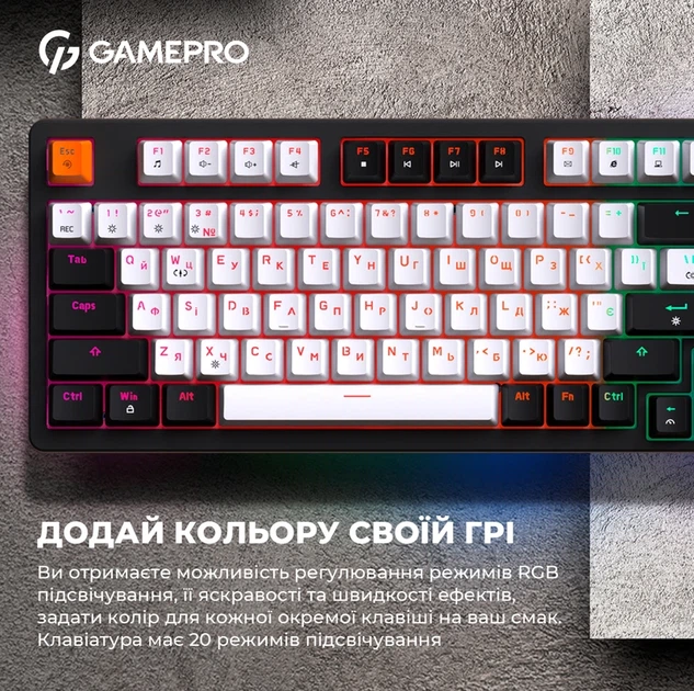 Дротова механічна клавіатура GamePro MK170B (Red) з Hot-Swap RGB Black - зображення 14