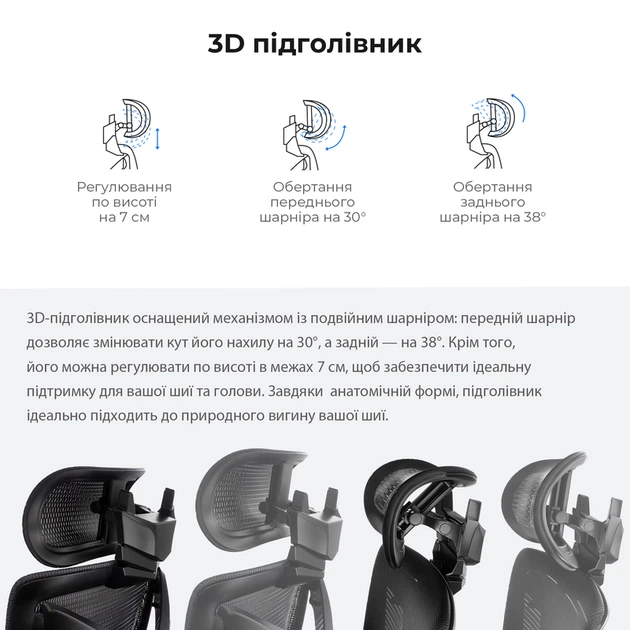 Крісло ігрове Anda Seat X-Air Mega Size XL Mesh Gray - изображение 14