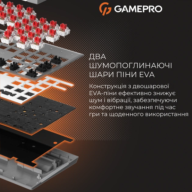 Дротова механічна клавіатура GamePro Genesis Metallic (MK144G) 100% Red switches - зображення 10