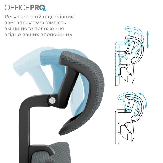 Крісло офісне OfficePro Elegant OC600-B-DG-DG - Фото 13 Крісло офісне OfficePro Elegant OC600-B-DG-DG - изображение 13