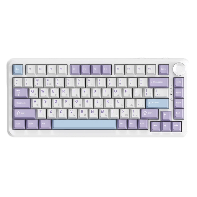 Ігрова дротова механічна клавіатура Ajazz AK820 MAX Magnetic switches-Purple-White-Blue-RGB - Фото 1 Ігрова дротова механічна клавіатура Ajazz AK820 MAX Magnetic switches-Purple-White-Blue-RGB - зображення 1