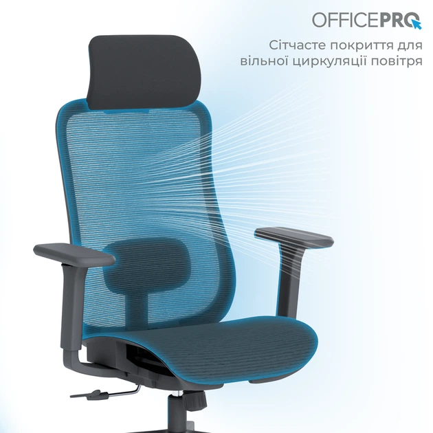 Крісло офісне OfficePro Wave OC670-B-B-B - изображение 10