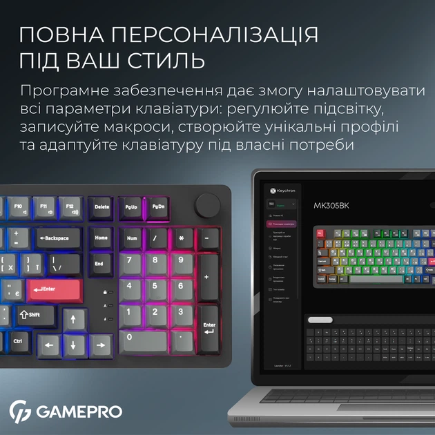 Бездротова механічна клавіатура GamePro Asgard Drakkar (MK305BK) - зображення 12