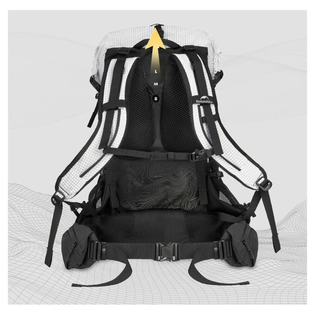 Рюкзак туристичний Naturehike Helium CNK2450XB016, 40 л, білий, M - зображення 4