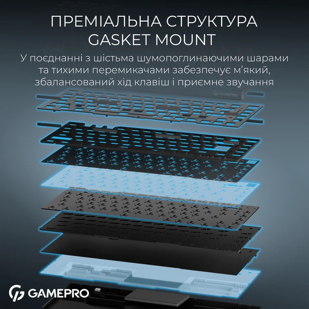 Бездротова механічна клавіатура GamePro Asgard Yord (MK266BK) - зображення 11