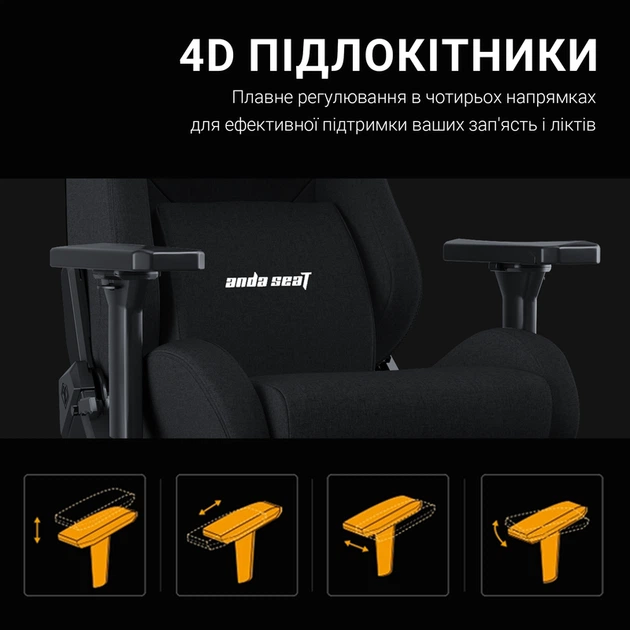 Крісло ігрове Anda Seat Kaiser 2 Pro Grey Fabric Size XL - зображення 14