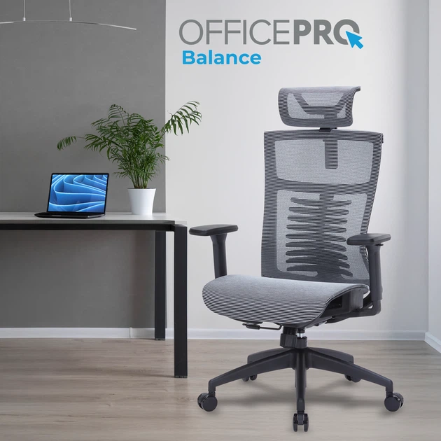 Крісло офісне OfficePro Balance OC620-B-DG-DG - Фото 7 Крісло офісне OfficePro Balance OC620-B-DG-DG - зображення 7