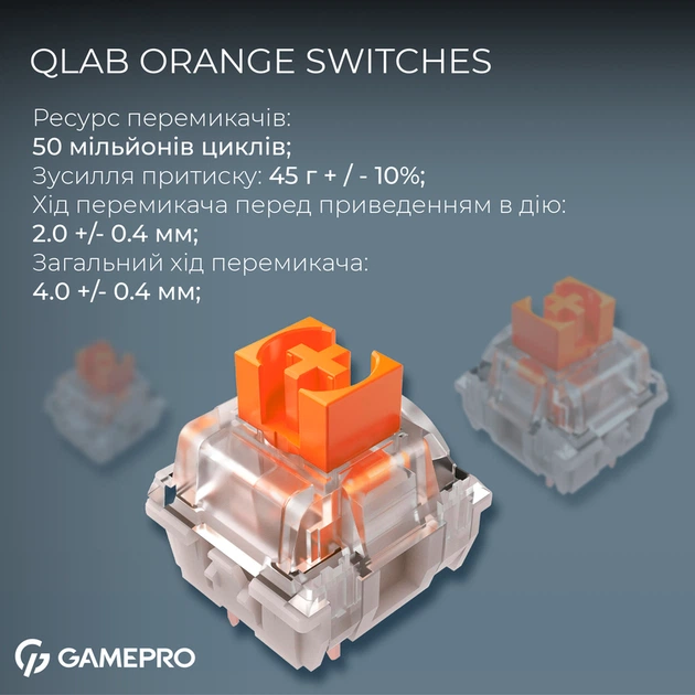 Бездротова механічна клавіатура GamePro Asgard Valhalla (MK160W Pro) 75% QLAB orange switches - Фото 7 Бездротова механічна клавіатура GamePro Asgard Valhalla (MK160W Pro) 75% QLAB orange switches - зображення 7