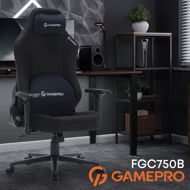 Крісло ігрове GamePro FGC750B Fabric Black - Фото 9 Крісло ігрове GamePro FGC750B Fabric Black - изображение 9