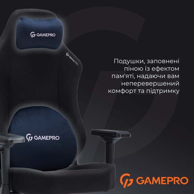 Крісло ігрове GamePro FGC750B Fabric Black - Фото 12 Крісло ігрове GamePro FGC750B Fabric Black - изображение 12
