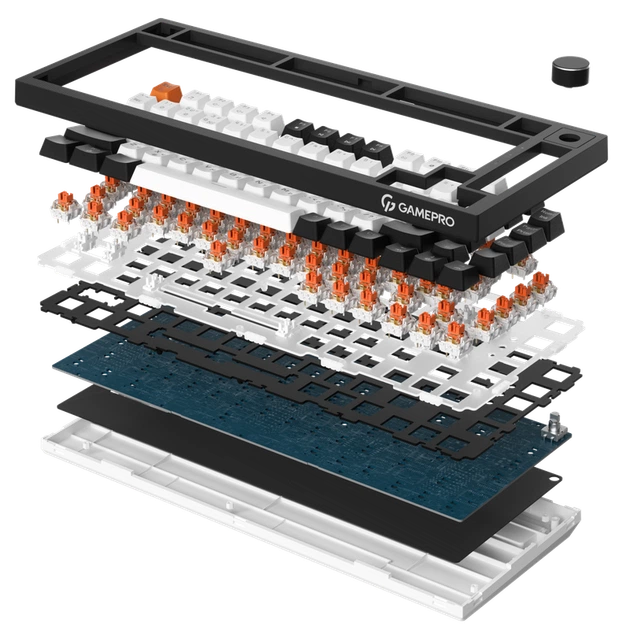 Бездротова механічна клавіатура GamePro Asgard Valhalla (MK160B Pro) 75% QLAB orange switches - зображення 2