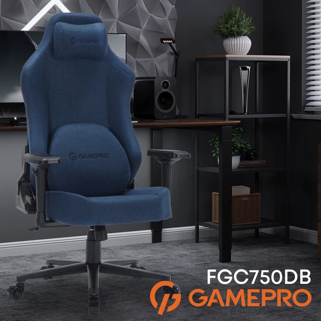 Крісло ігрове GamePro FGC750DB Fabric Dark Blue - зображення 7