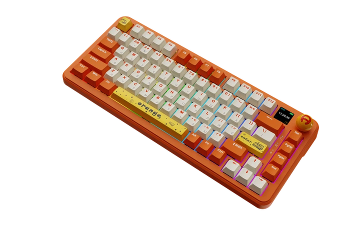 Бездротова механічна клавіатура Ajazz AK820 MAX Avocado Switch Orange-White Theme-RGB--With Screen - зображення 4