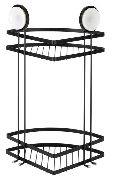 Полиця для душу Bathroom Solutions 567009 на присосках металева 2-рівнева Чорна (8721037111737) - зображення 2