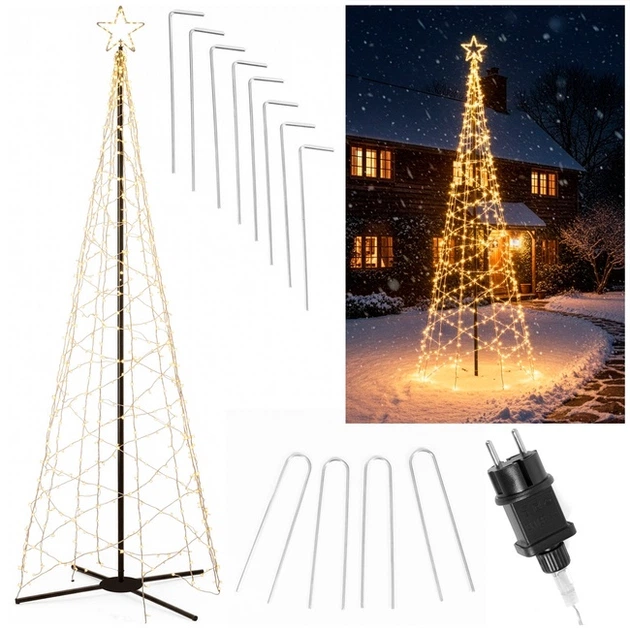 Świecąca choinka Springos CL4155 dekoracja świąteczna do ogrodu 500 cm 840 LED (5908455305723) - obraz 10