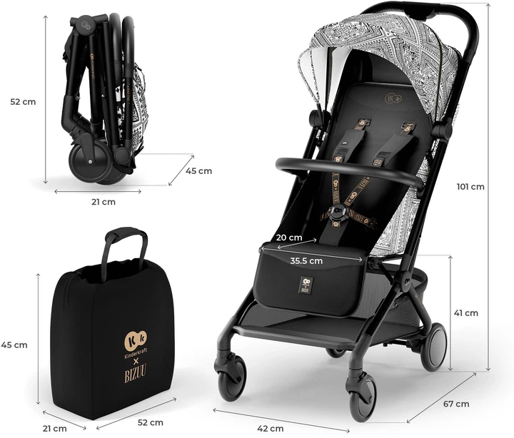 Wózek spacerowy KinderKraft Pilot 2 Lunar Black (5902533928156) - obraz 9