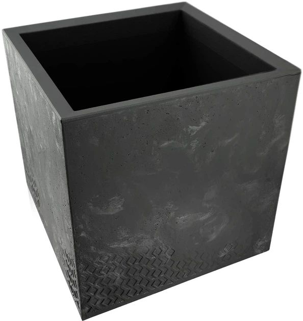 Горщик для квітів пластиковий Kadax Karo Eco 39 x 39 см Чорний (5903699495933) - зображення 5