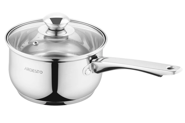 Ковш со стеклянной крышкой Gemini Gourmet Spoleto, 1.6л, нержавеющая сталь ARDESTO 000327966 - Фото 2 Ковш со стеклянной крышкой Gemini Gourmet Spoleto, 1.6л, нержавеющая сталь ARDESTO 000327966 - изображение 2