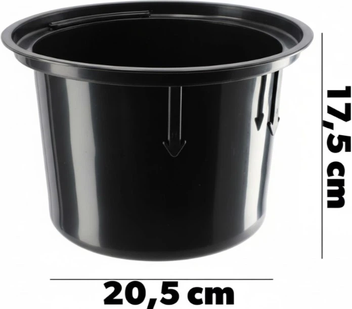 Горщик для квітів Kadax Jesi з вставкою 30 см Чорний (K4345) - зображення 3