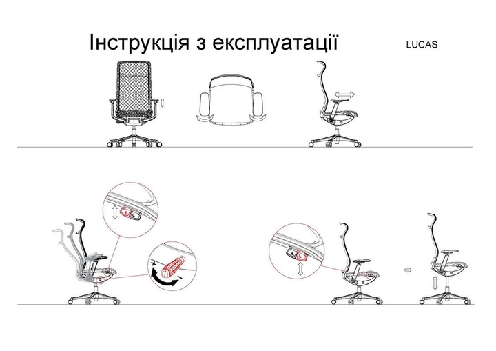 Кресло офисное поворотное LUCAS Серое/Серый каркаc - изображение 7