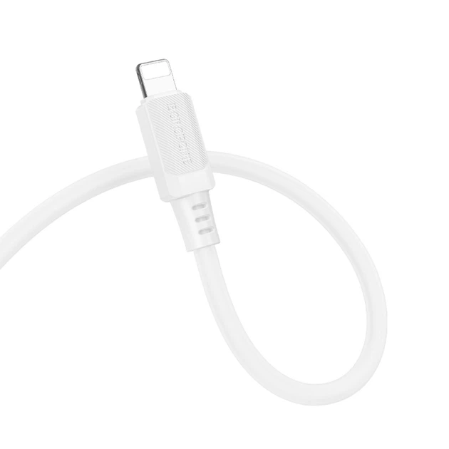 Кабель BOROFONE BX115 Lotto silicone charging data cable USB to Lightning 1m 2.4A White (6941991119637) - Фото 3 Кабель BOROFONE BX115 Lotto silicone charging data cable USB to Lightning 1m 2.4A White (6941991119637) - зображення 3