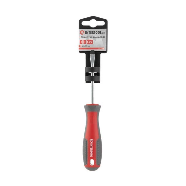 Отвертка шлицевая, SL5,0×75 мм, Cr-V INTERTOOL VT-3304 - Фото 5 Отвертка шлицевая, SL5,0×75 мм, Cr-V INTERTOOL VT-3304 - изображение 5