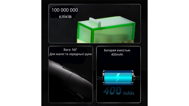 Миша бездротова ігрова Ajazz AJ159P PAW3395 26000 DPI Bluetooth / 2.4G / USB з док-станцією легка - зображення 6