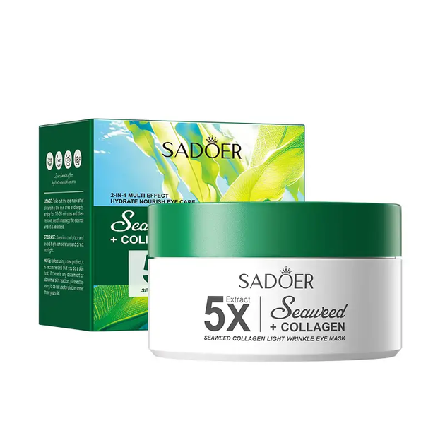 Гидрогелевые патчи с экстрактом водорослей и коллагеном SADOER 5X Seaweed Collagen Light Wrinkle Eye Mask, 80 шт (6973098898580) - Фото 1 Гидрогелевые патчи с экстрактом водорослей и коллагеном SADOER 5X Seaweed Collagen Light Wrinkle Eye Mask, 80 шт (6973098898580) - изображение 1