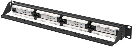 Panel krosowy Lanberg Patch Panel 24 port 1U kat.6A UTP czarny z organizerem kablowym (PPUA-1124-B) - obraz 4