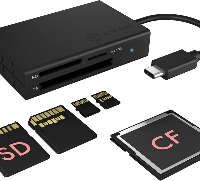 Czytnik kart pamięci Icy Box IB-CR401-C3 USB 3.0 Type-C (IB-CR401-C3) - obraz 3