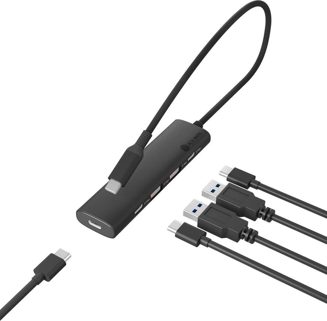 Hub USB Icy Box IB-HUB1437-CPD USB 3.2 Black (IB-HUB1419-I3) - obraz 2