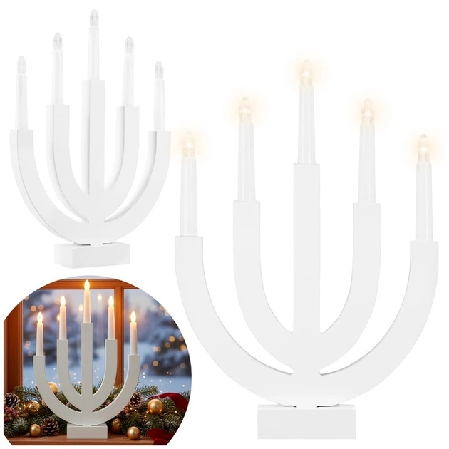 Świecznik z 5 świecami Springos CL0865 LED na baterie świąteczny Biały (5908455301954) - obraz 8