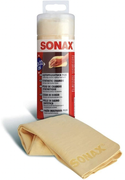 Серветка з синтетичної замші в тубі | Sonax Autopflegetuch Plus | 43 x 32 см - зображення 2