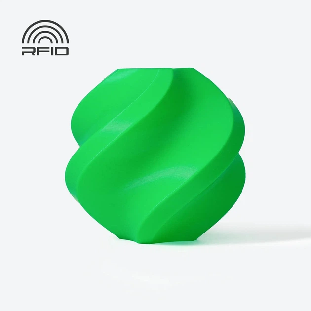 PLA-пластик Філамент Bambu Lab PLA Basic Bambu Green (10501) для 3D-принтера - 1Кг, 1.75mm Бамбу Зелений з Котушкою / Filament With Spool / з RFID чіпом Міткою (NFC) - Фото 1 PLA-пластик Філамент Bambu Lab PLA Basic Bambu Green (10501) для 3D-принтера - 1Кг, 1.75mm Бамбу Зелений з Котушкою / Filament With Spool / з RFID чіпом Міткою (NFC) - зображення 1