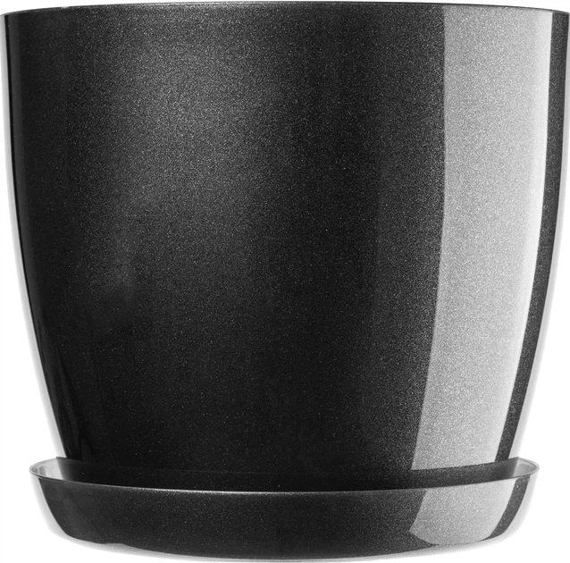 Горщик для квітів Kadax Agen з підставкою 28 см Графітовий 3 шт. (K10595) - зображення 2