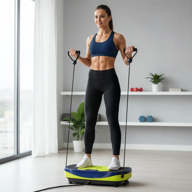 Вібраційна платформа HMS SVP11 з 3D‑накладкою та 2 двигунами Чорний з синім (5908261686405) - зображення 11