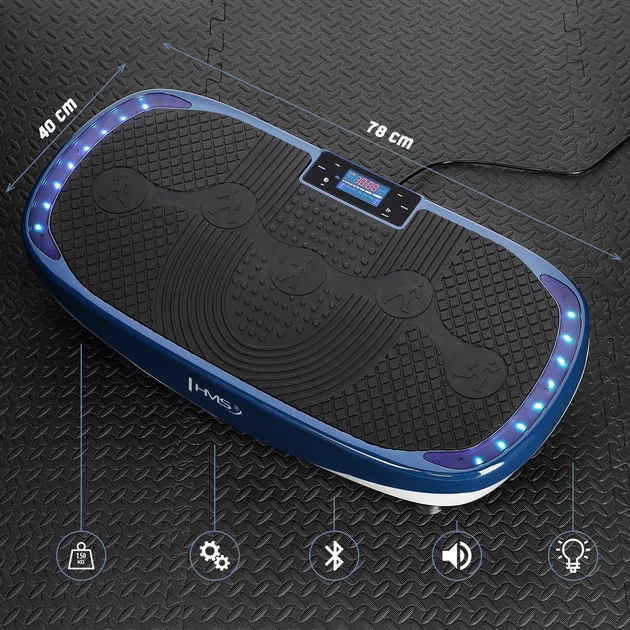 Вібраційна платформа HMS SVP13 з 3D‑накладкою та 2 двигунами Синій з білим (5908261686412) - зображення 5