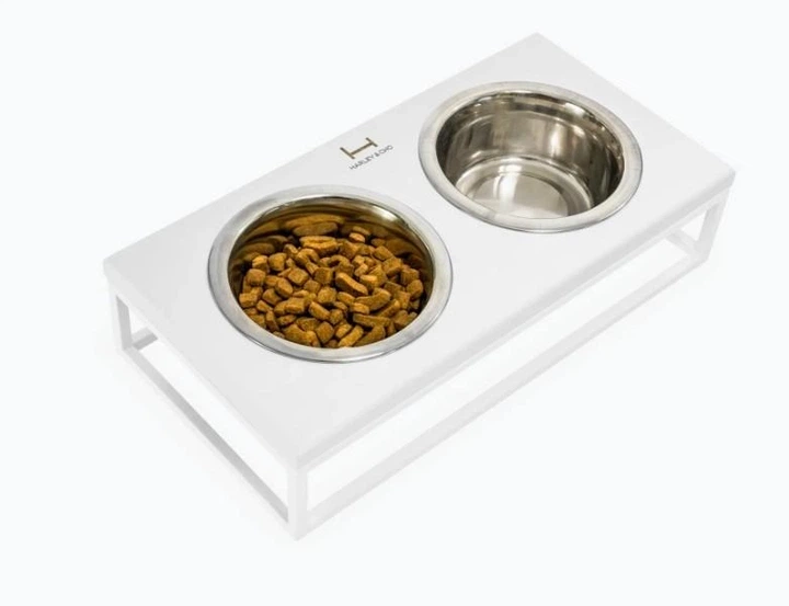Миски на підставці Harley and Cho Lunch Bar White wood + White M 42x21x10cm / Миски по 0,75л Білий + білий (HC-003300077) - зображення 6