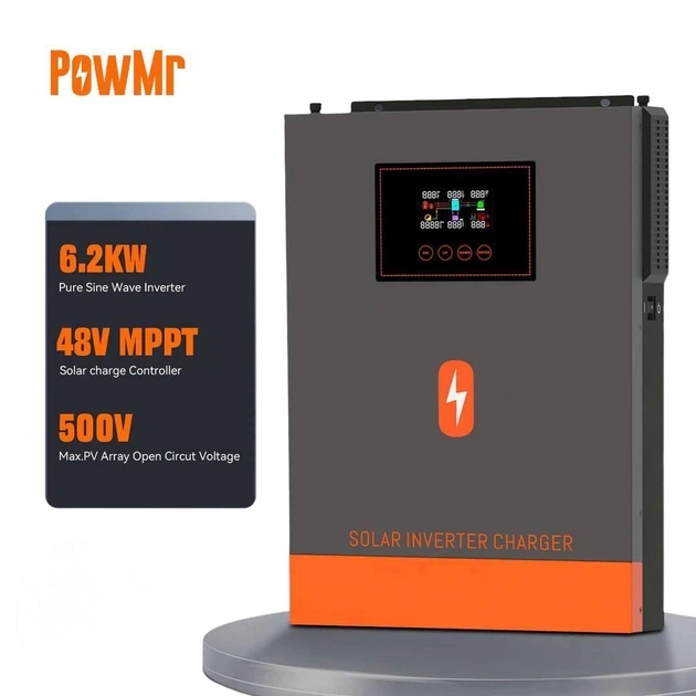 Гибридный инвертор PowMr POW-HVM6.2M-48V-N 6200 Вт 220 В - Фото 1 Гибридный инвертор PowMr POW-HVM6.2M-48V-N 6200 Вт 220 В - изображение 1