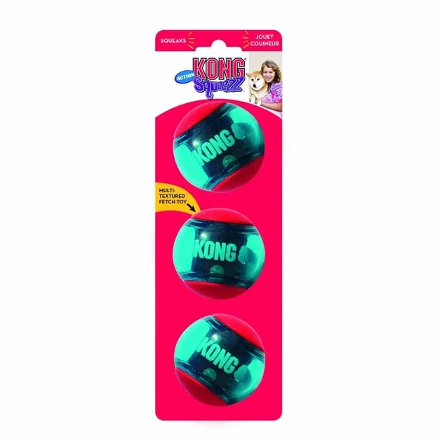 Іграшка Kong Squeezz Action Ball м’яч-пискавка для собак малих порід, S - 3 шт - изображение 4