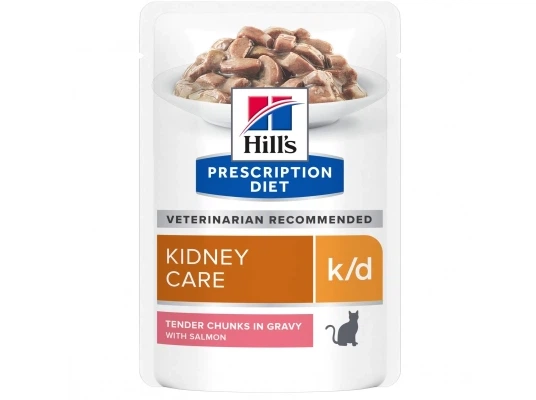 Корм ветеринарний HILL'S для котів при захворюваннях нирок Wet PD Feline kidney care k/d Sal 85г, Лосось - изображение 2