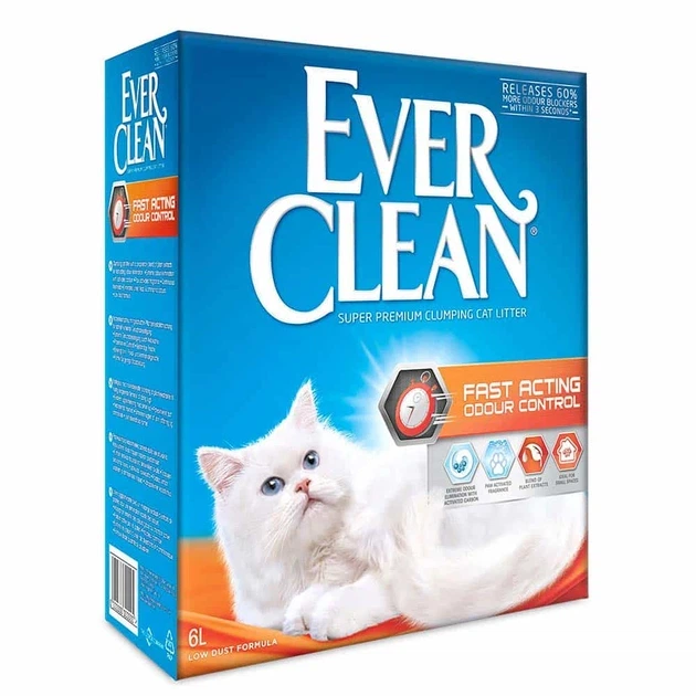 Ever Clean Fast Acting Odour Control Грудкуючий наповнювач, миттєвий контроль запахів, 6 л - изображение 2