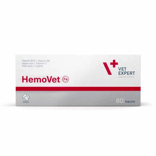 Vet Expert HemoVet Легкозасвоюване гемове залізо для собак, 60 табл. - изображение 2